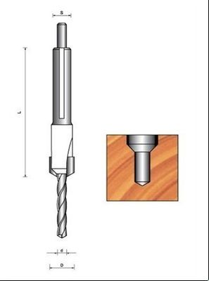 مشطوب TCT لقم الثقب مع M5 * 10 برغي قابل للتعديل ونقطة المركز
